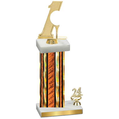 Accented Single Orange Glacier Year Golf Trophy