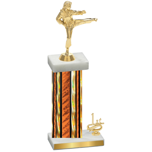 Accented Single Orange Glacier First Place Karate Trophy