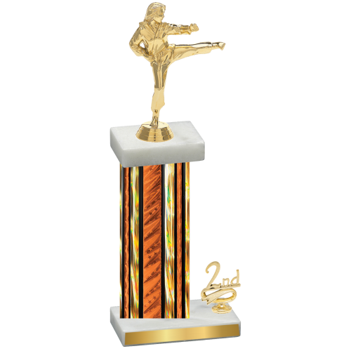 Accented Single Orange Glacier Second Place Karate Trophy