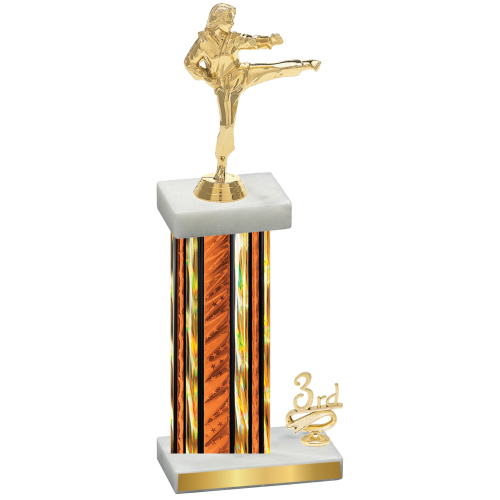 Accented Single Orange Glacier Third Place Karate Trophy