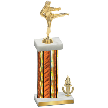 Accented Single Orange Glacier Victory Karate Trophy