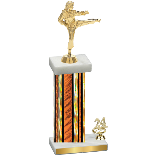 Accented Single Orange Glacier Year Karate Trophy