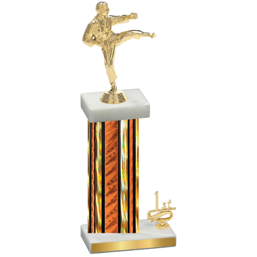 Accented Single Orange Glacier First Place Karate Trophy