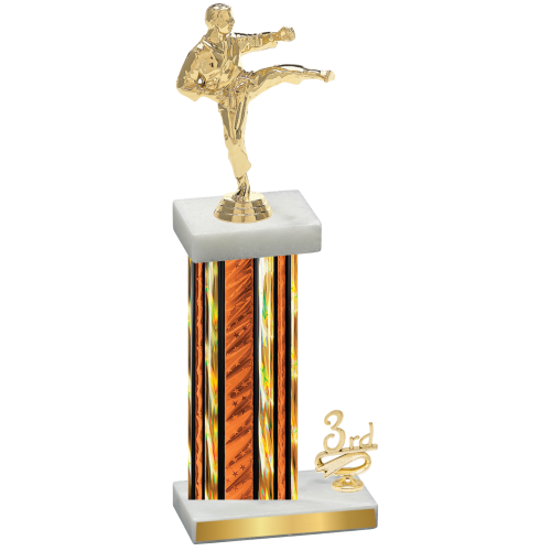 Accented Single Orange Glacier Third Place Karate Trophy
