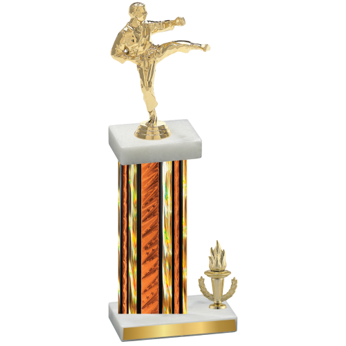 Accented Single Orange Glacier Victory Karate Trophy