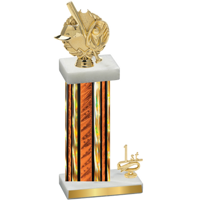 Accented Single Orange Glacier First Place Baseball Trophy