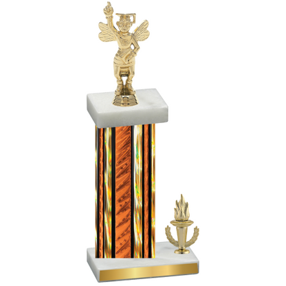 Accented Single Orange Glacier Victory Academics Trophy