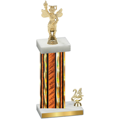 Accented Single Orange Glacier Year Academics Trophy