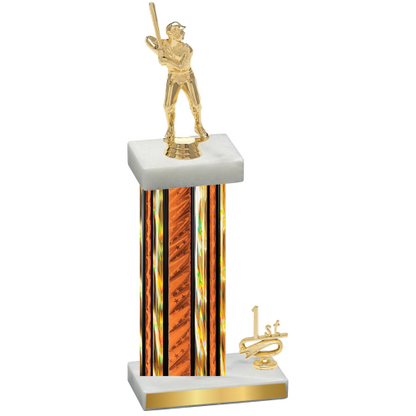 Accented Single Orange Glacier First Place Baseball Trophy