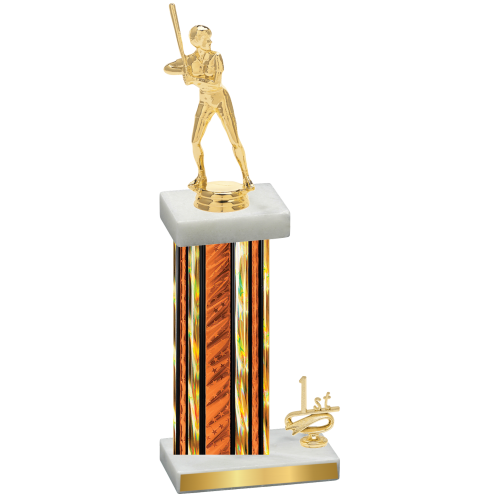 Accented Single Orange Glacier First Place Softball Trophy