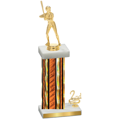 Accented Single Orange Glacier Second Place Softball Trophy