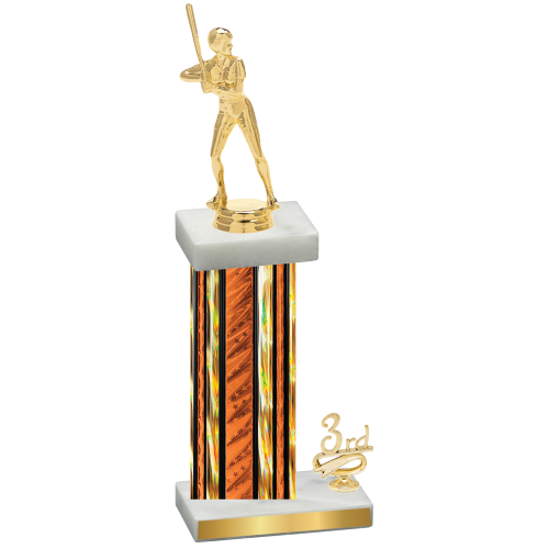 Accented Single Orange Glacier Third Place Softball Trophy