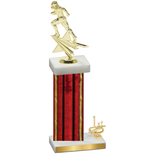 Accented Single Red Glacier First Place Football Trophy