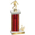 Accented Single Red Glacier Second Place Soccer Trophy