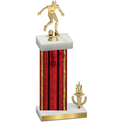 Accented Single Red Glacier Victory Soccer Trophy