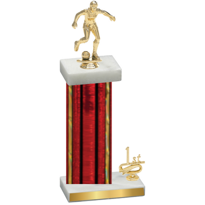 Accented Single Red Glacier First Place Soccer Trophy