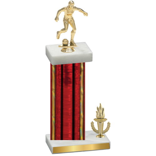 Accented Single Red Glacier Victory Soccer Trophy