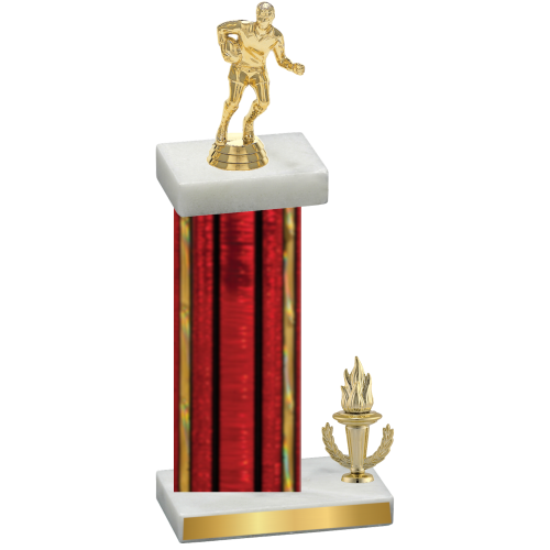 Accented Single Red Glacier Victory Rugby Trophy