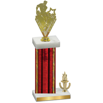 Accented Single Red Glacier Victory Rugby Trophy