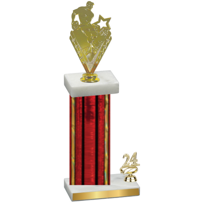 Accented Single Red Glacier Year Rugby Trophy