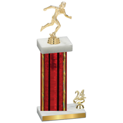 Accented Single Red Glacier Year Running Trophy