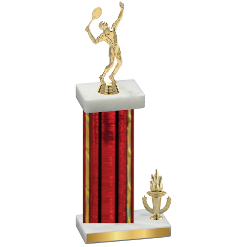 Accented Single Red Glacier Victory Tennis Trophy