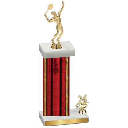 Accented Single Red Glacier Year Tennis Trophy