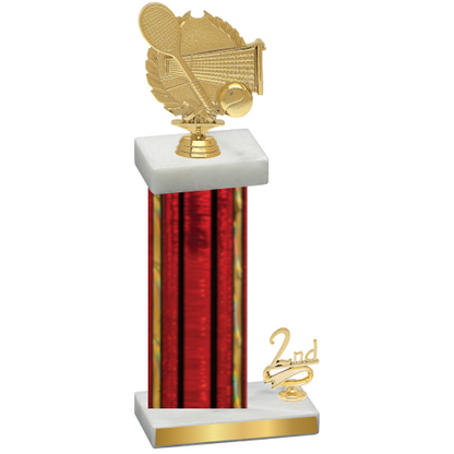 Accented Single Red Glacier Second Place Tennis Trophy