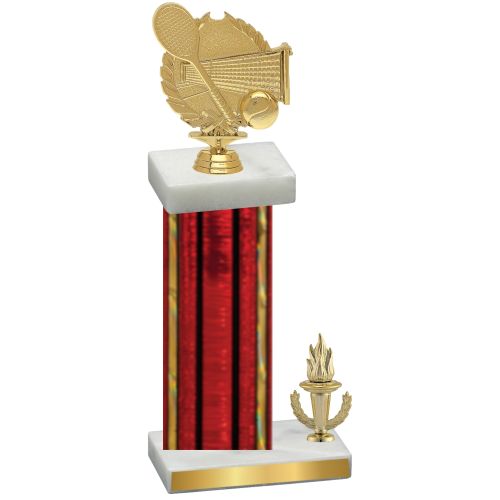 Accented Single Red Glacier Victory Tennis Trophy