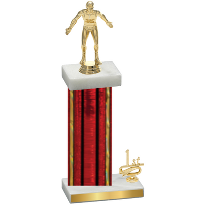 Accented Single Red Glacier First Place Wrestling Trophy