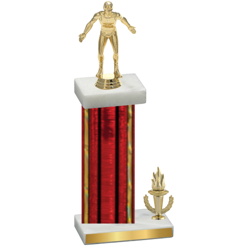 Accented Single Red Glacier Victory Wrestling Trophy