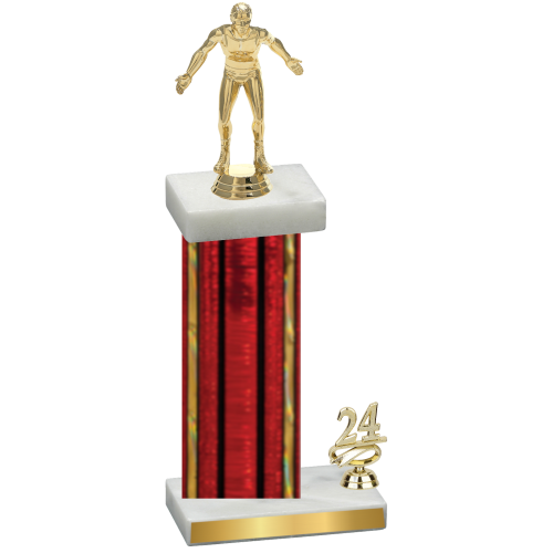 Accented Single Red Glacier Year Wrestling Trophy
