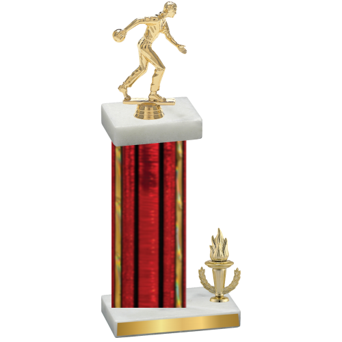 Accented Single Red Glacier Victory Bowling Trophy
