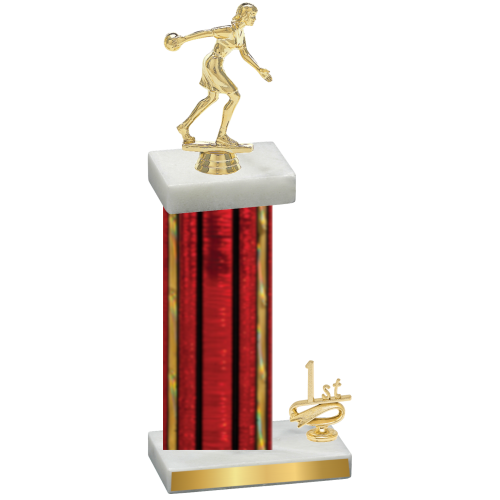 Accented Single Red Glacier First Place Bowling Trophy