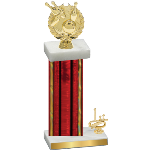 Accented Single Red Glacier First Place Bowling Trophy