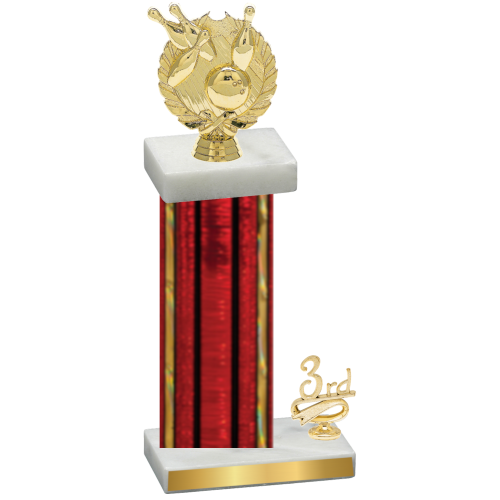 Accented Single Red Glacier Third Place Bowling Trophy