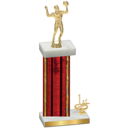 Accented Single Red Glacier First Place Volleyball Trophy