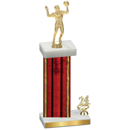 Accented Single Red Glacier Year Volleyball Trophy