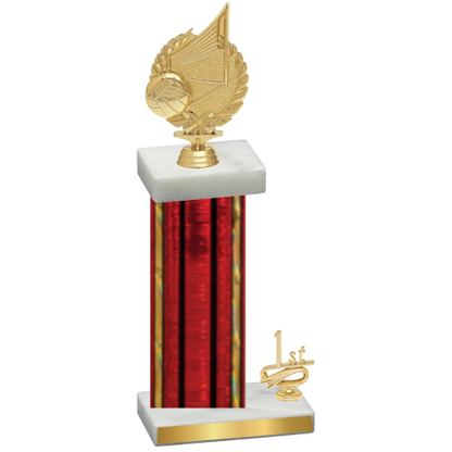 Accented Single Red Glacier First Place Volleyball Trophy