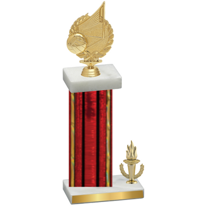 Accented Single Red Glacier Victory Volleyball Trophy
