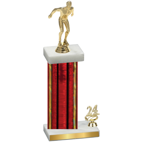 Accented Single Red Glacier Year Swimming Trophy