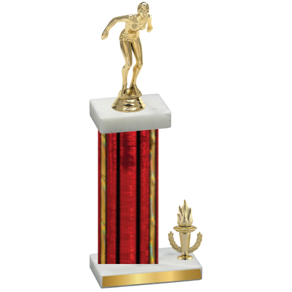 Accented Single Red Glacier Victory Tennis Trophy