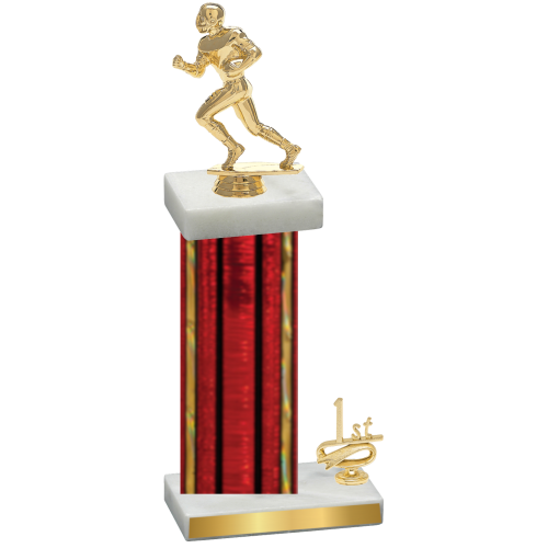 Accented Single Red Glacier First Place Football Trophy