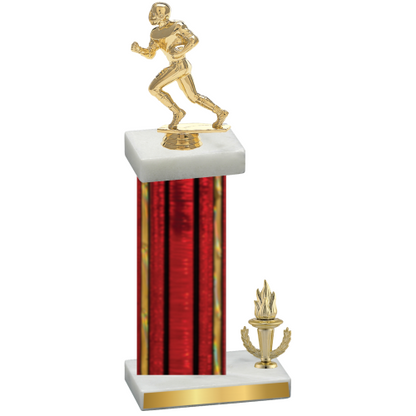 Accented Single Red Glacier Victory Football Trophy
