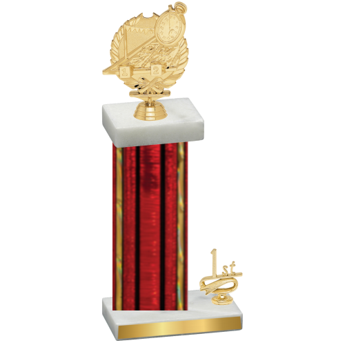 Accented Single Red Glacier First Place Swimming Trophy