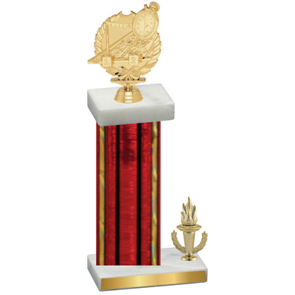 Accented Single Red Glacier Victory Swimming Trophy