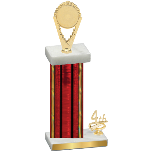 Accented Single Red Glacier Fourth Place Insert Trophy