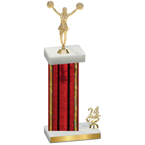 Accented Single Red Glacier Year Cheerleading Trophy