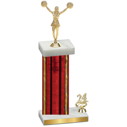 Accented Single Red Glacier Year Cheerleading Trophy