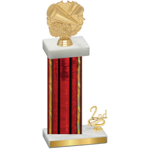 Accented Single Red Glacier Second Place Cheerleading Trophy